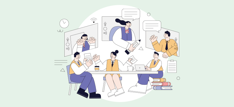 협의하는 일러스트