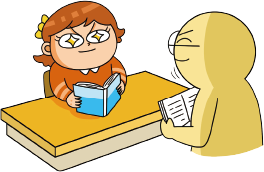 수업 할 때 눈이 반짝 학생 일러스트